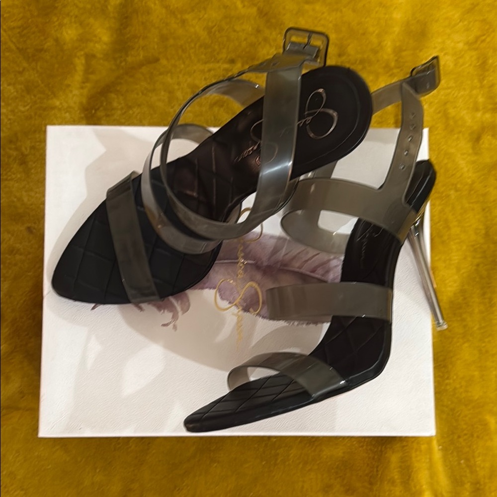 Jessica Simpson Black and Gray Stiletto Heels